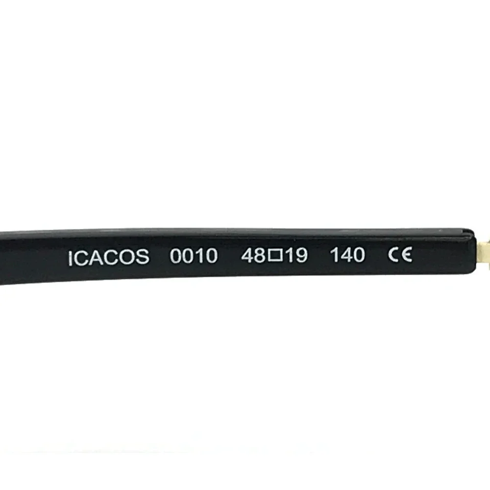 BOZ Eyeglasses Frames ICACOS 0010 Shiny Black Satin Ivory Cat Eye 48-19-140